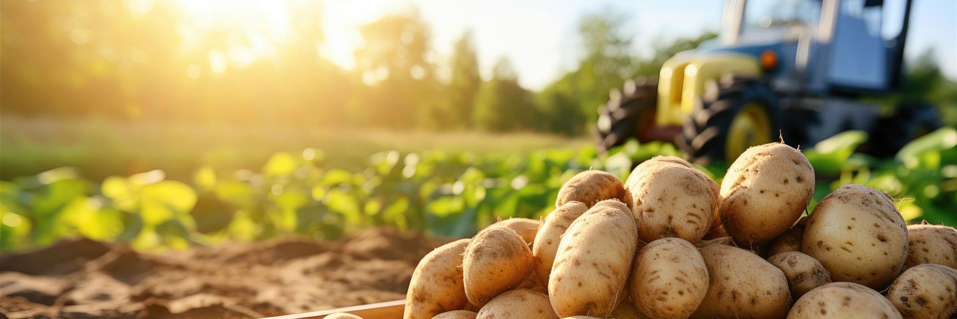 frische Kartoffeln nach der Ernte auf Feld
